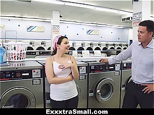small nubile at the laundromat wild for a hard-on inside her