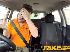 faux Driving college mind-blowing insane learners secretly shag
