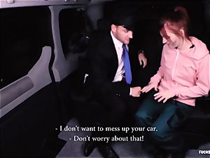 fucked IN TRAFFIC - steaming backseat boink with Czech stunner